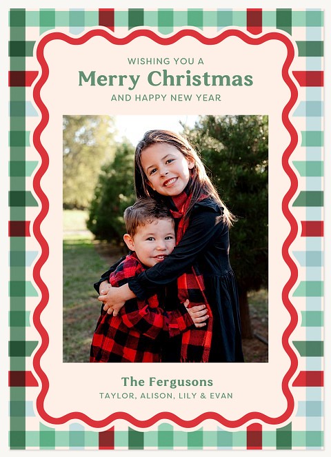 Wavy Ric Rac Personalized Holiday Cards