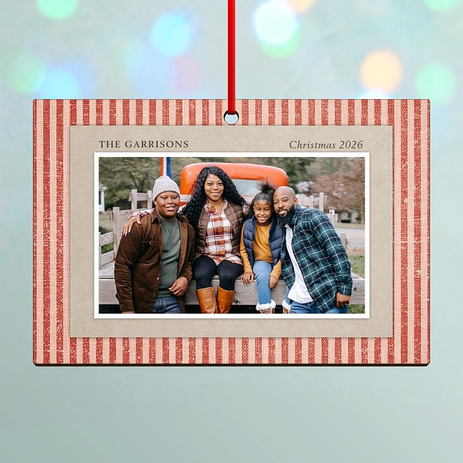 Kraft Stripes Custom Ornaments