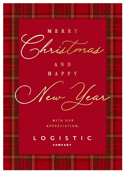 Joyful Tartan Business Holiday Cards