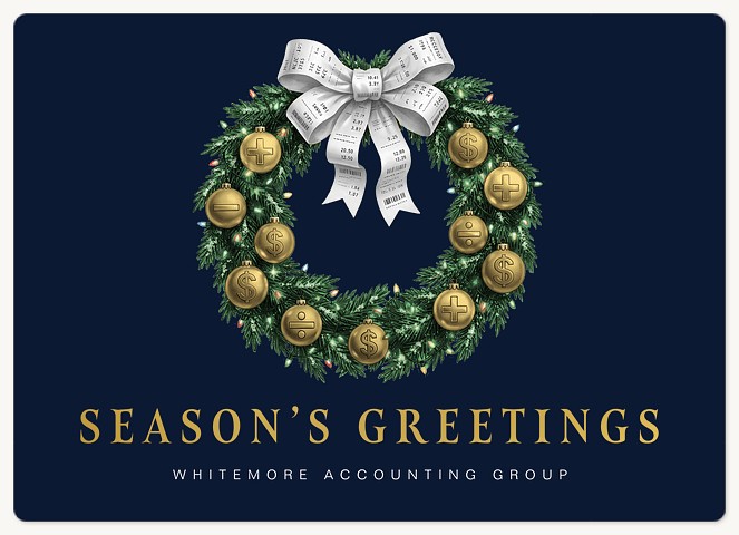 Finance Wreath Holiday & Christmas Magnet Cards