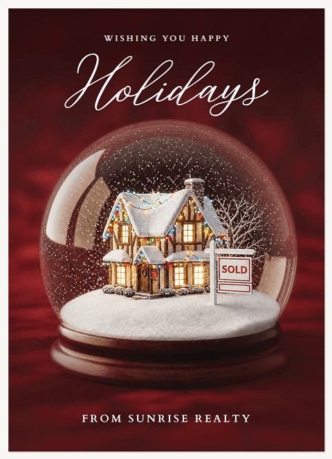 Snowglobe Home Business Holiday Cards
