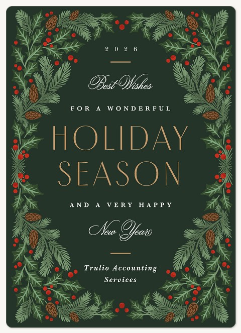Pine Frame Holiday & Christmas Magnet Cards