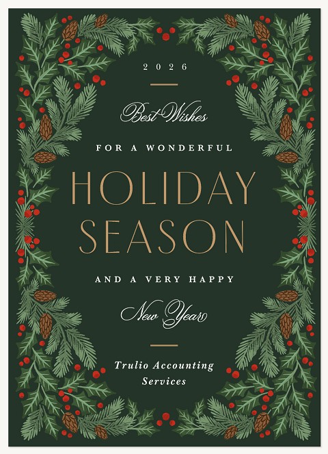 Pine Frame Business Holiday Cards