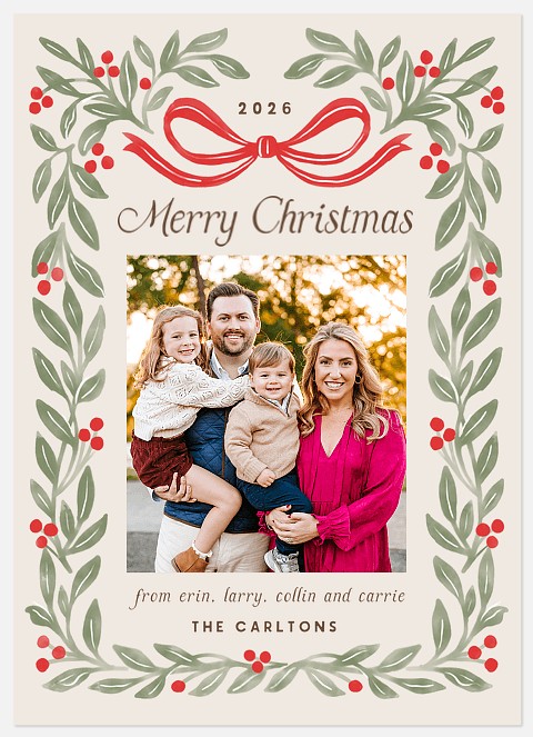 Framed Sprigs Holiday Photo Cards