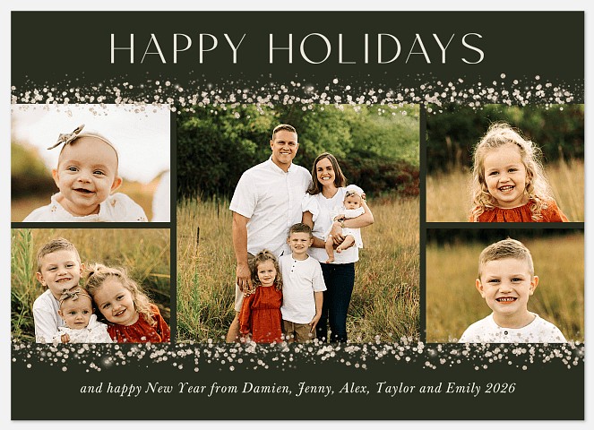  Sparkle Snow Holiday Photo Cards