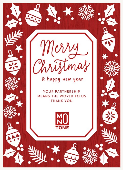 Folkart Border Business Holiday Cards