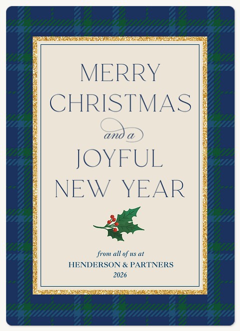 Traditional Tartan Holiday & Christmas Magnet Cards