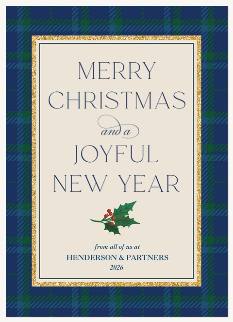 Traditional Tartan Business Holiday Cards