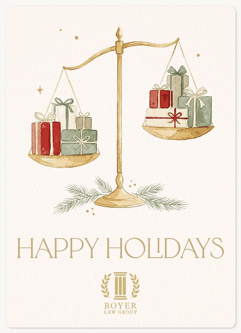 Watercolor Law Holiday & Christmas Magnet Cards