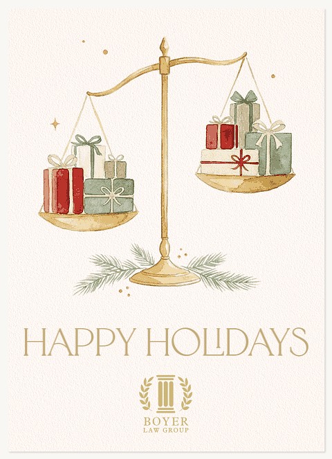 Watercolor Law Business Holiday Cards