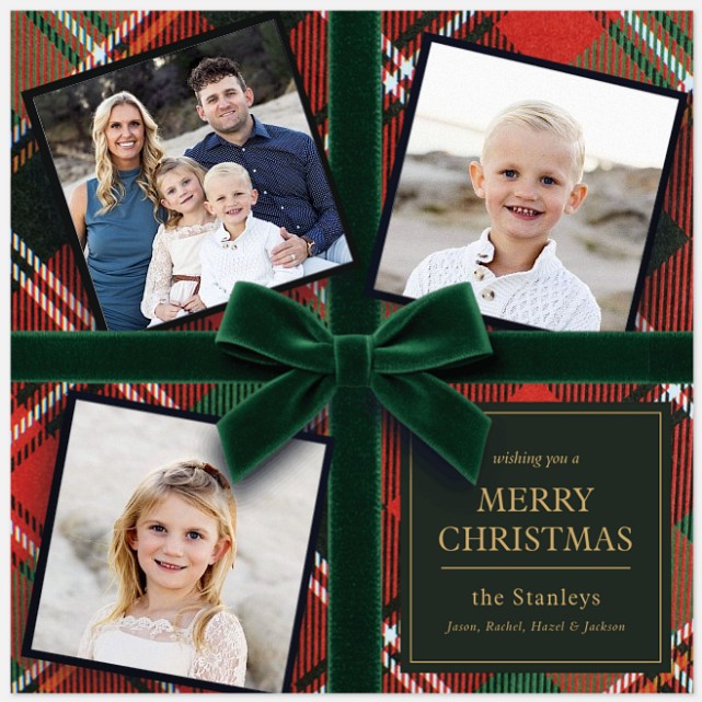 Wrapped Tartan Holiday Photo Cards