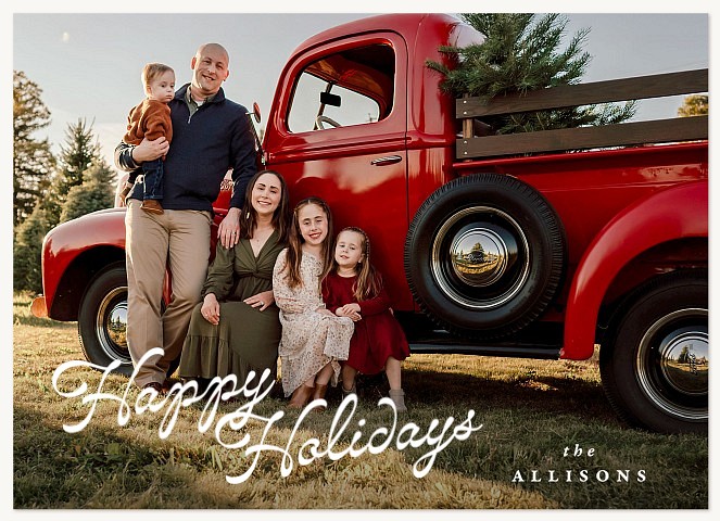 Postcard Wishes Personalized Holiday Cards