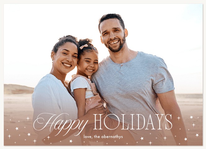 Starlight Script Personalized Holiday Cards