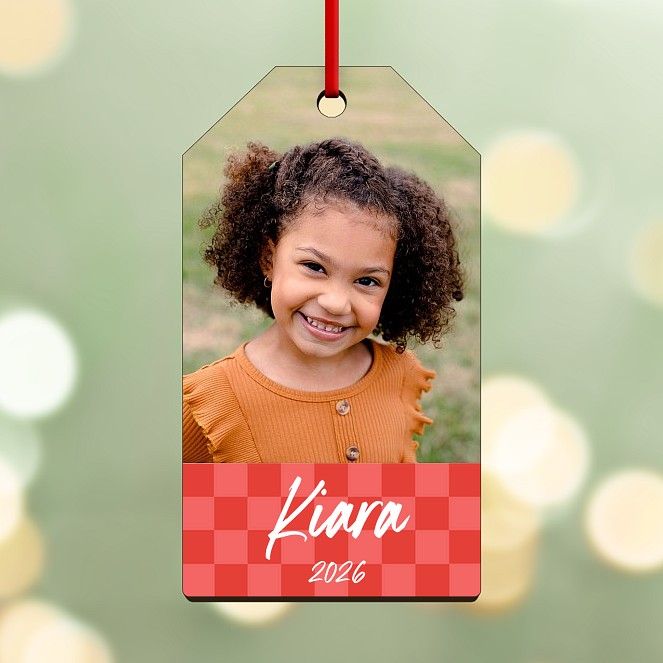 Checkered Keepsake Personalized Ornaments