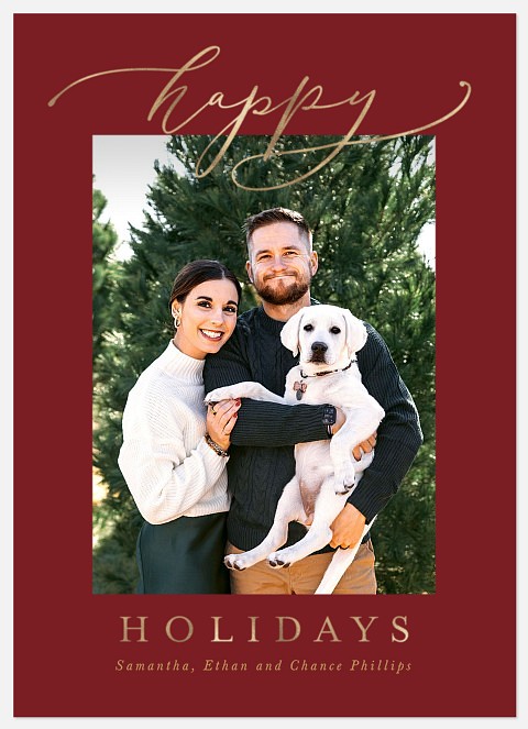Golden Holiday Holiday Photo Cards