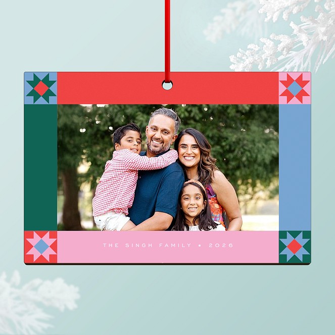 Quilted Corners Personalized Ornaments