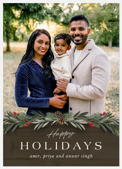 Rustic Woodland Holiday Photo Cards