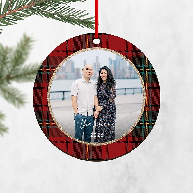 Plaid Memento Personalized Ornaments