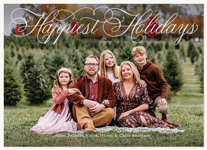 Pretty Script Personalized Holiday Cards