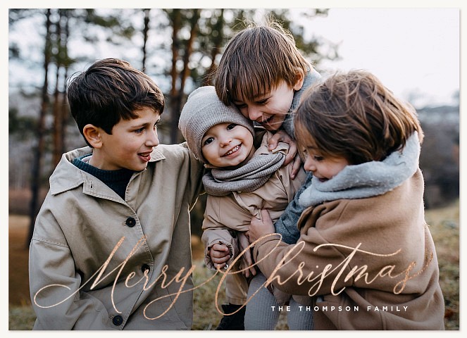 Sweeping Script Personalized Holiday Cards