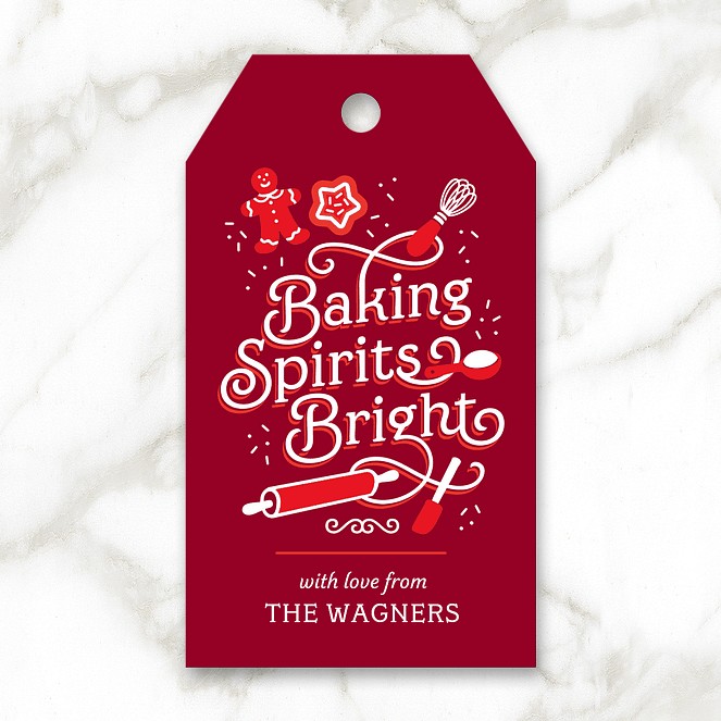 Baking Spirits Bright Custom Gift Tags