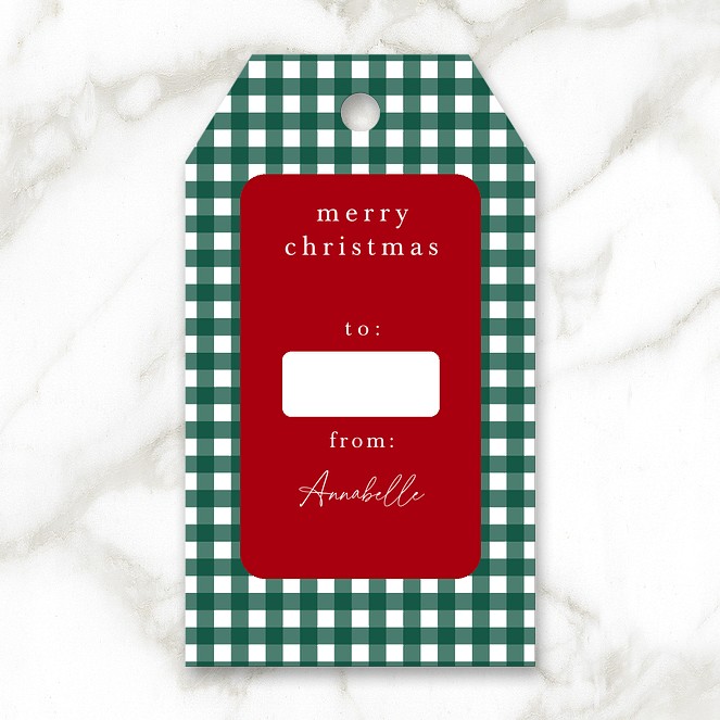 Gingham Gift Custom Gift Tags