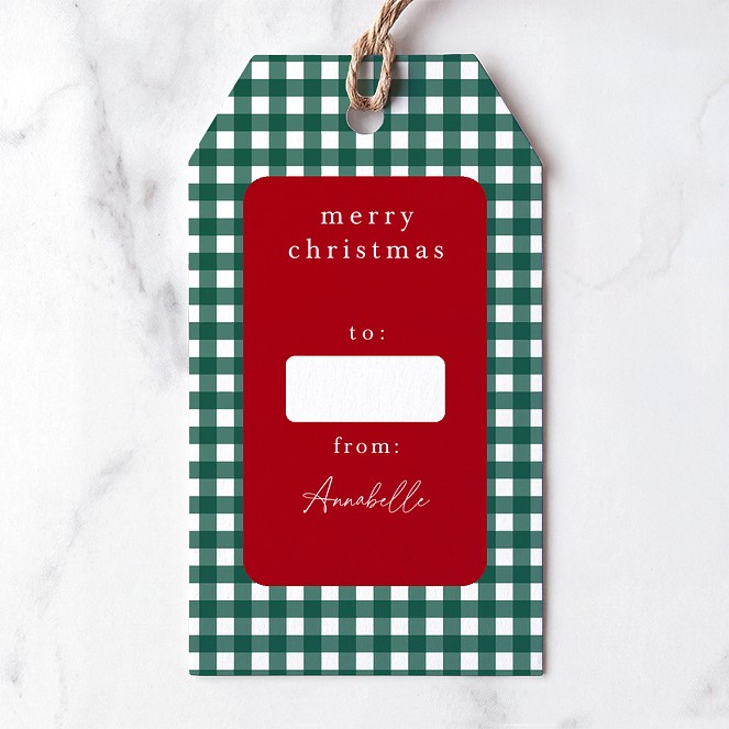 Gingham Gift Custom Gift Tags