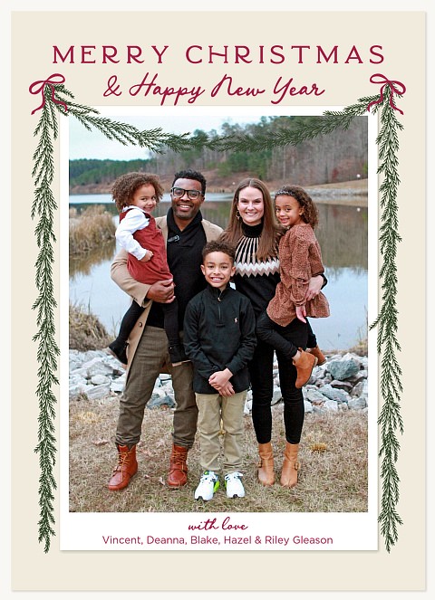 Gorgeous Greenery Personalized Holiday Cards