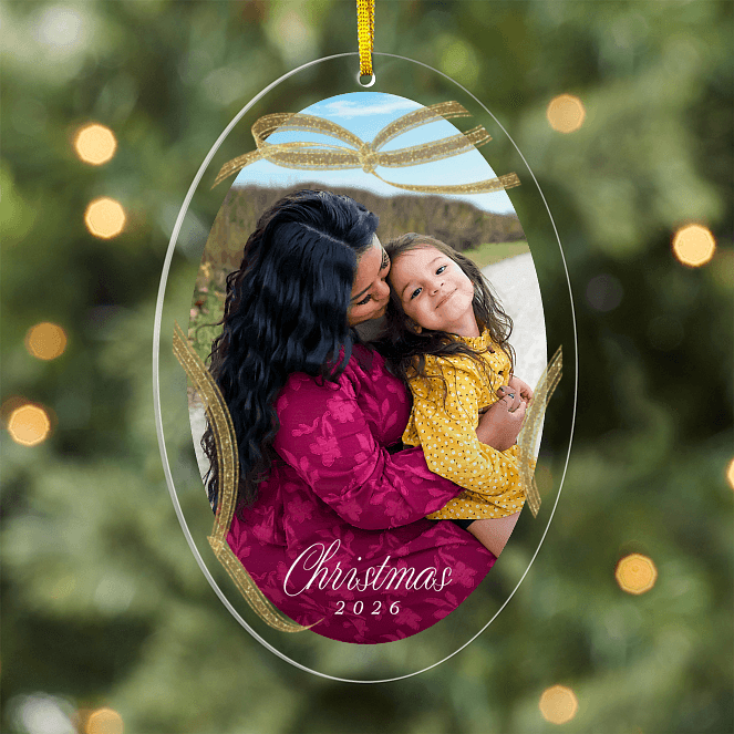 Sparkly Ribbon Personalized Ornaments