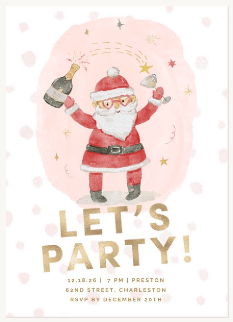 Santa Cocktails Holiday Party Invitations