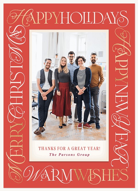 Border Script Business Holiday Cards
