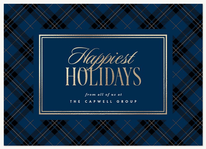 Plaid Luxury Business Holiday Cards