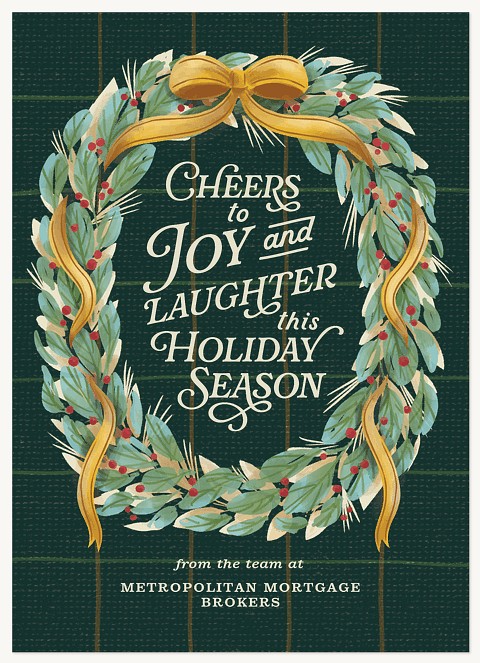 Ribbon & Wreath Business Holiday Cards