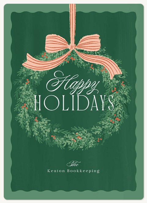 Brushstroke Wreath Holiday & Christmas Magnet Cards