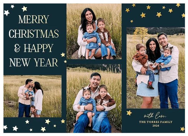 Star Shine Personalized Holiday Cards