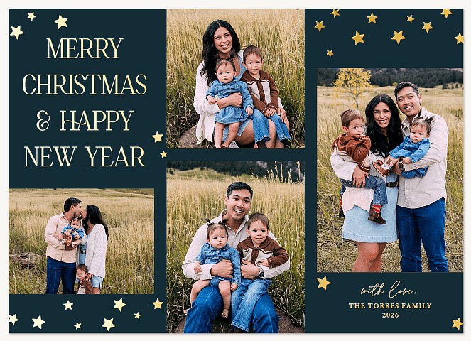 Star Shine Personalized Holiday Cards