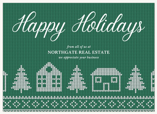 Cozy Knit Greetings Business Holiday Cards