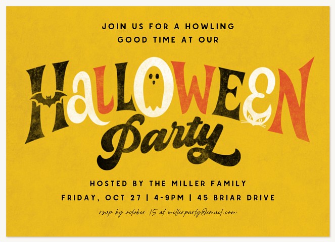 Groovy yet Spooky Halloween Party Invitations