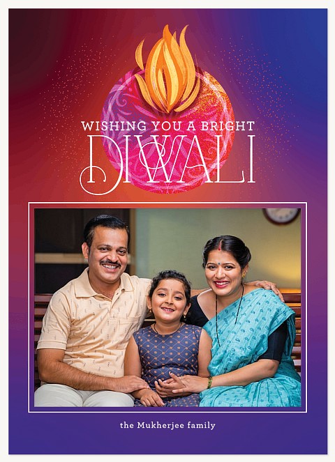 Bright Flame Diwali Holiday Cards