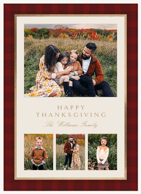Plaid Gratitude Thanksgiving Cards