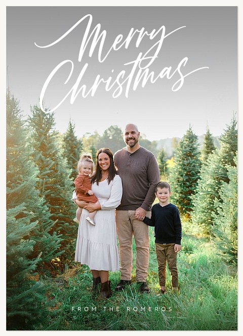 Large Script Personalized Holiday Cards
