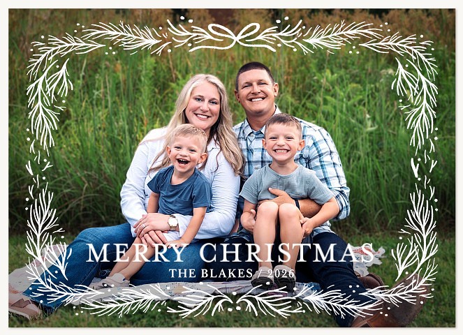 Full Bleed Garland Personalized Holiday Cards