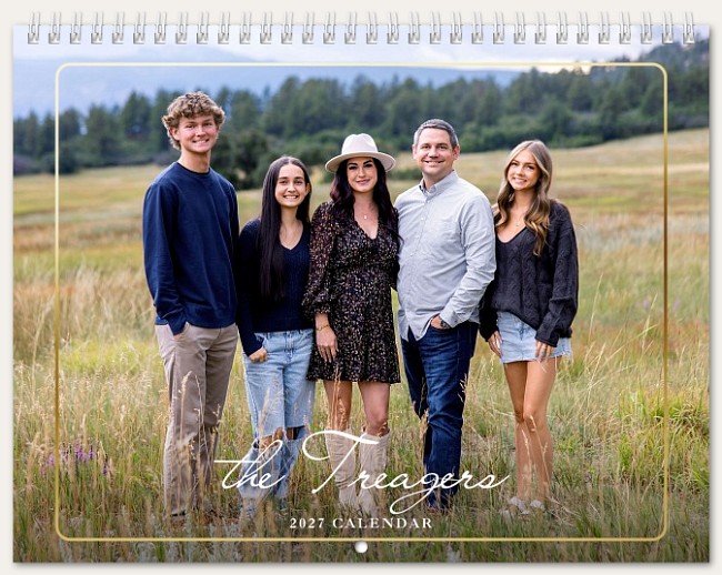 Inset Gold Calendar Personalized Photo Calendars