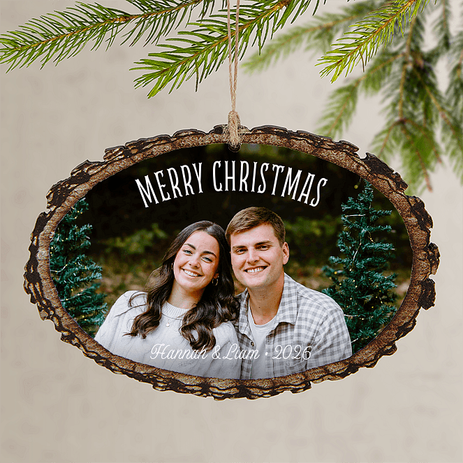Rustic Tidings Personalized Ornaments