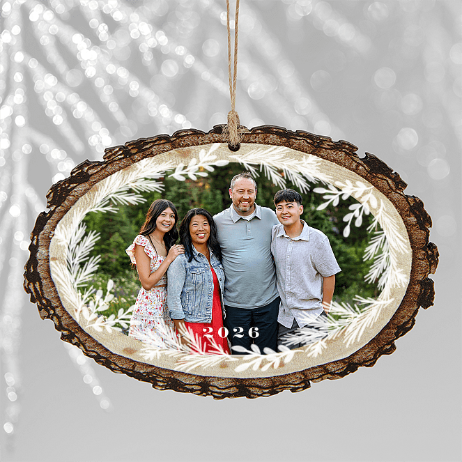Botanical Frame Personalized Ornaments