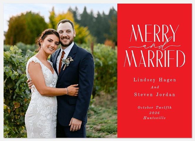 Married Bliss Holiday Photo Cards