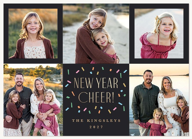Confetti Toss Personalized Holiday Cards