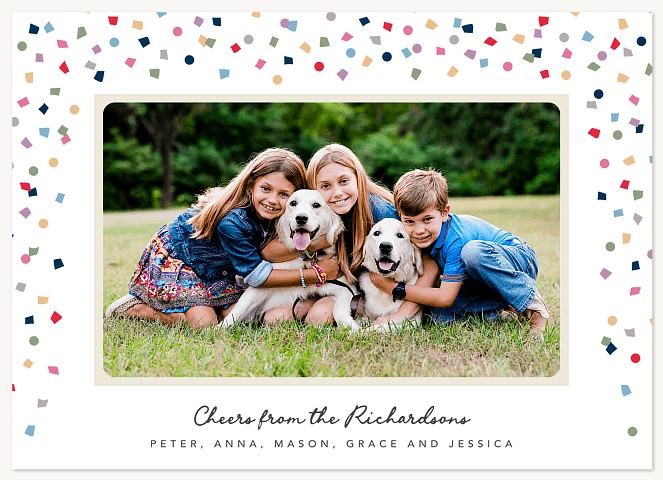 Pop of Confetti Personalized Holiday Cards