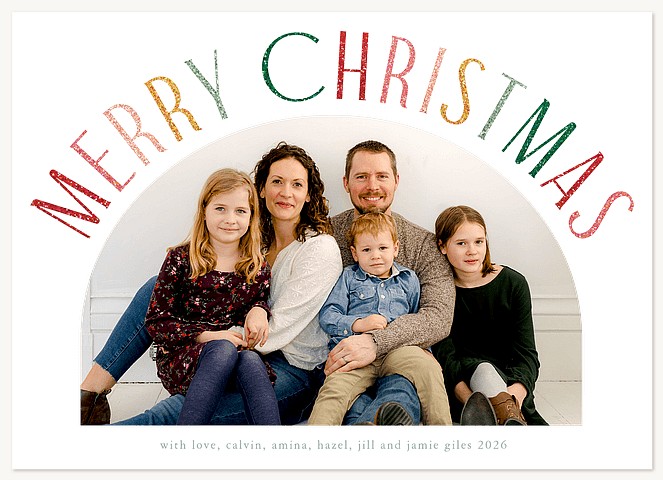 Sparkling Arch Raised Gloss Holiday Cards