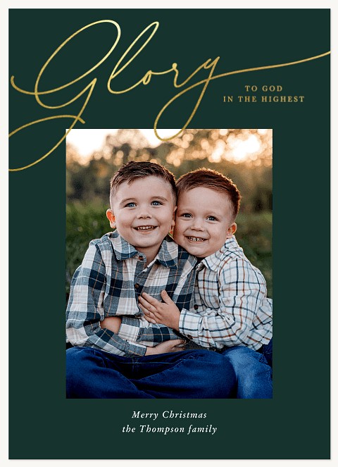 Glorious Script Personalized Holiday Cards